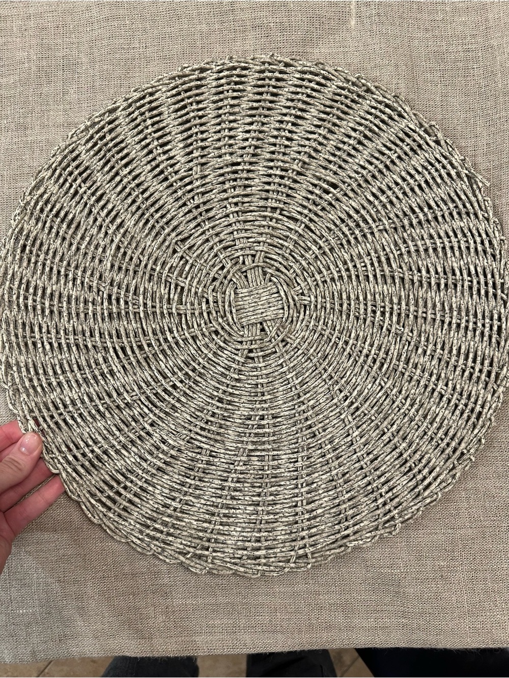6 Crate&Barrel Round Rattan Placemats
